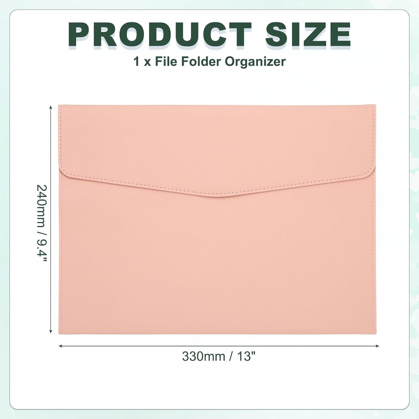 PATIKIL PU Leather A4 File Folder, Document Holder Filing Organizer Portfolio Envelope Folder Case with Snap Closure for Letter Receipt Style 2, Pink
