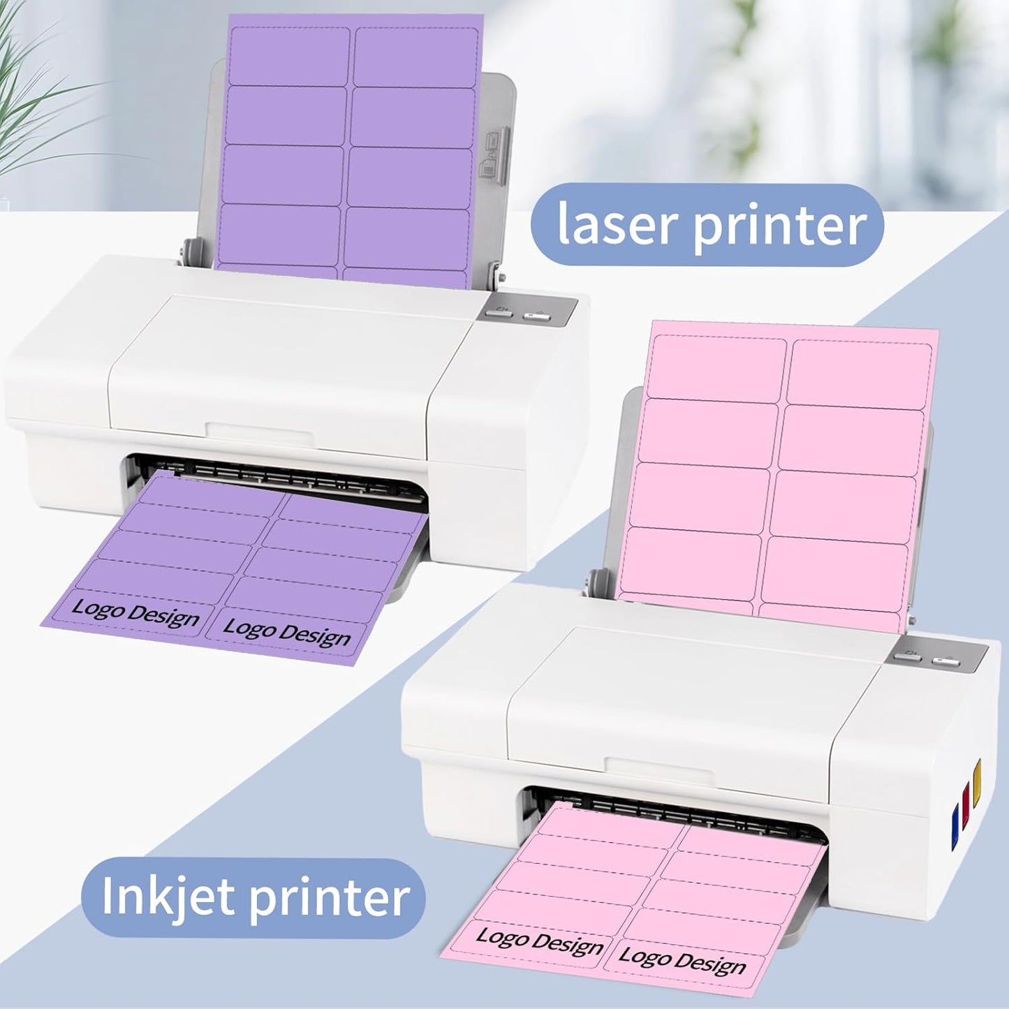 Shipping Labels Stickers, 2"×4" Printable Mailing Label for Laser/Inkjet Printing- Matte Purple, Permanent Adhesive Labels Stickers