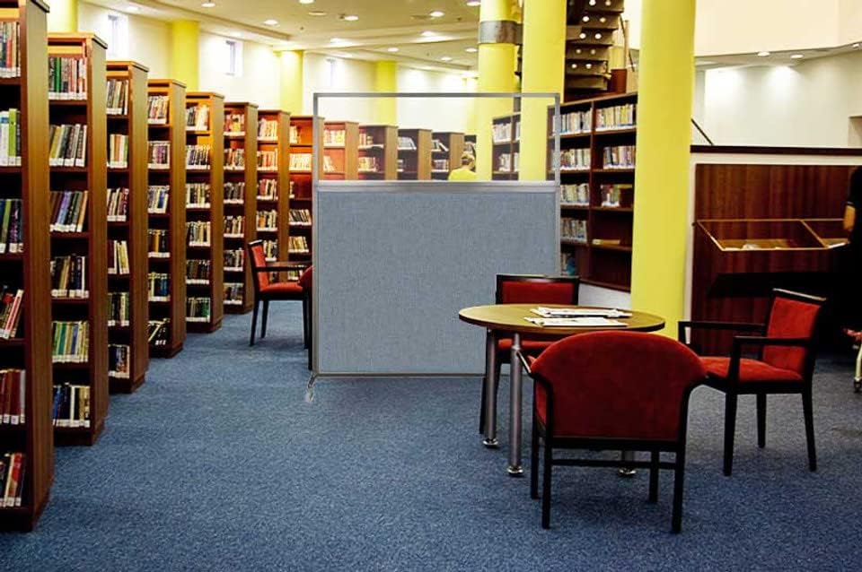 Versare Hush Screen Portable Room Divider | Workstation Wall Divider | Freestanding Privacy Hush Panels | Clear Windows | Fabric Office Divider Screen | Great for Room Separation