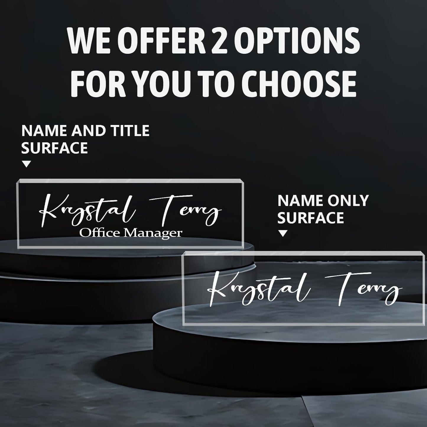 Personalized Name Plate for Desks, Custom Desk Name Plates, Acrylic Name Plate Office Desk Accessories, Personalized Office Gifts for Coworkers Teachers, Employee Appreciation Gifts (Engraved)