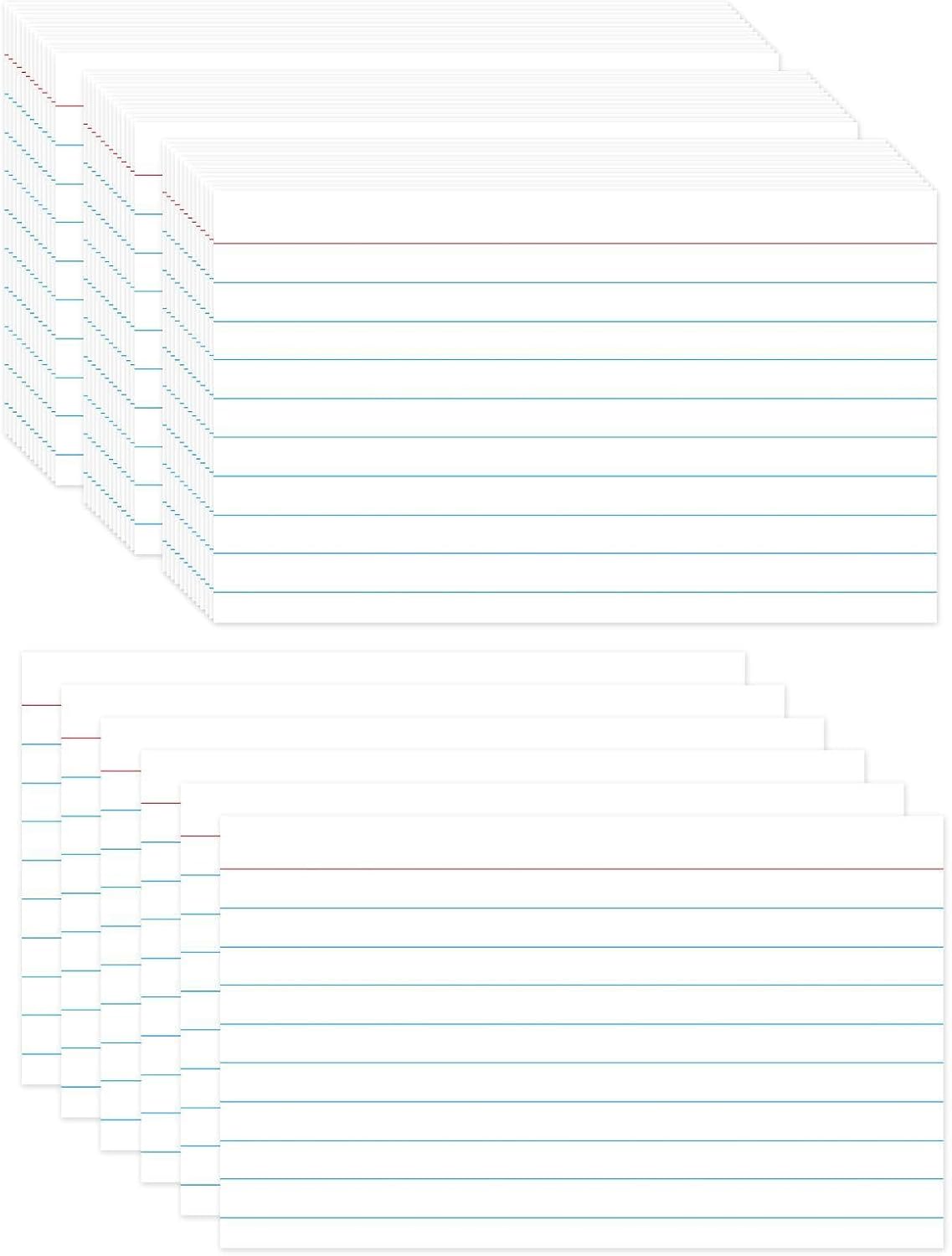 Index Cards 3x5, Ruled White Flash Cards for Studying, File Note Cards, 300 Pcs Lined Flashcards for Office and School Supplies