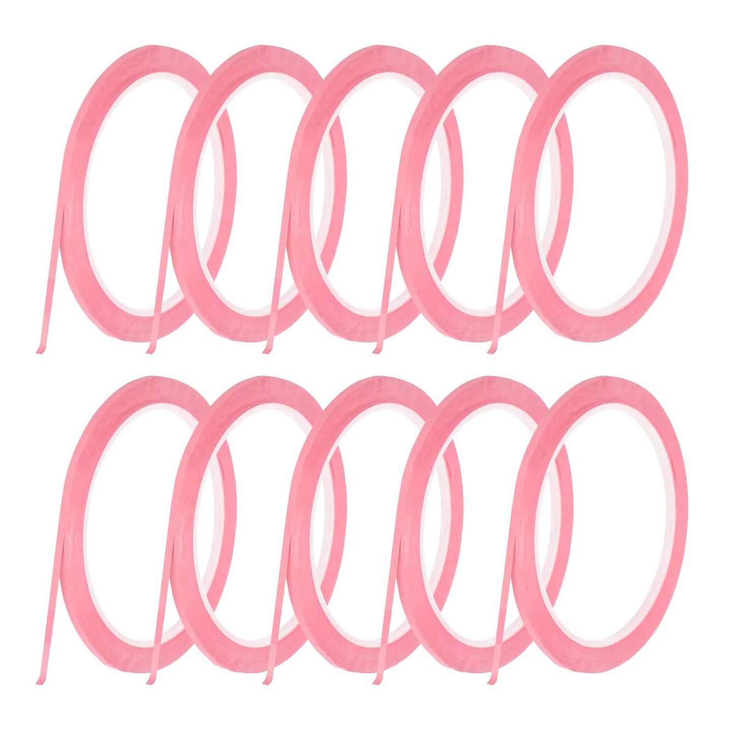 MECCANIXITY 10 Rolls Whiteboard Tape Graphic Chart Tape 3mm 54.7 Yard Art Tape Thin Self-Adhesive Pinstripe Tape Masking Tape for Gift Wrapping Craft Supplies, Pink