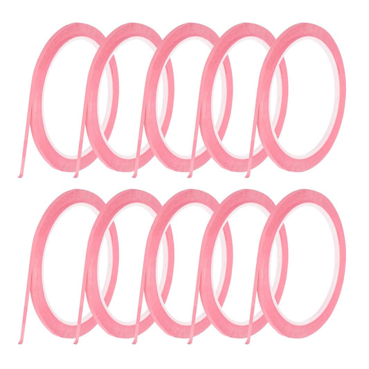 MECCANIXITY 10 Rolls Whiteboard Tape Graphic Chart Tape 3mm 54.7 Yard Art Tape Thin Self-Adhesive Pinstripe Tape Masking Tape for Gift Wrapping Craft Supplies, Pink