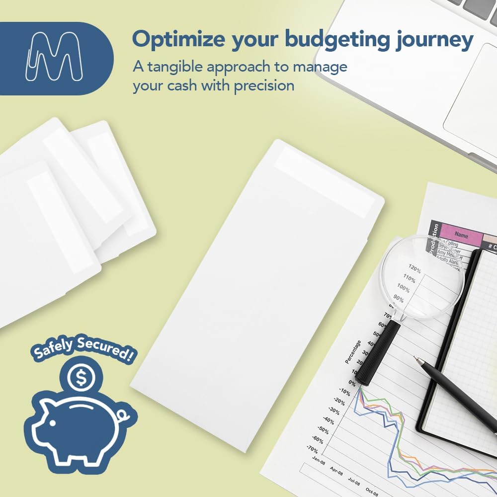 MOS #7 White Coin Envelopes 3.5 x 6.5 Inch 550 Pack — Self-Seal Cash Envelopes for Budgeting, Money Savings Challenge, Seed Storage, Small Parts