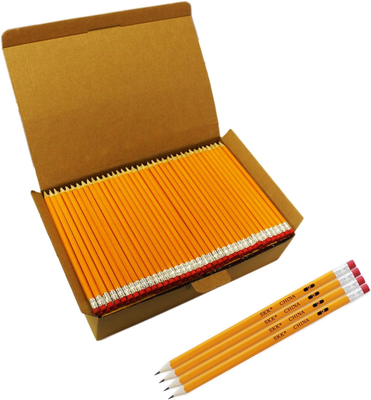 SKKSTATIONERY 360pcs Pre-sharpened Pencils with eraser top, No.2 Wood Pencils Bulk #2 HB pencils Yellow HB Pencil for Kids Sketching Drawing Back to School Teacher Supplies 360 counts per box