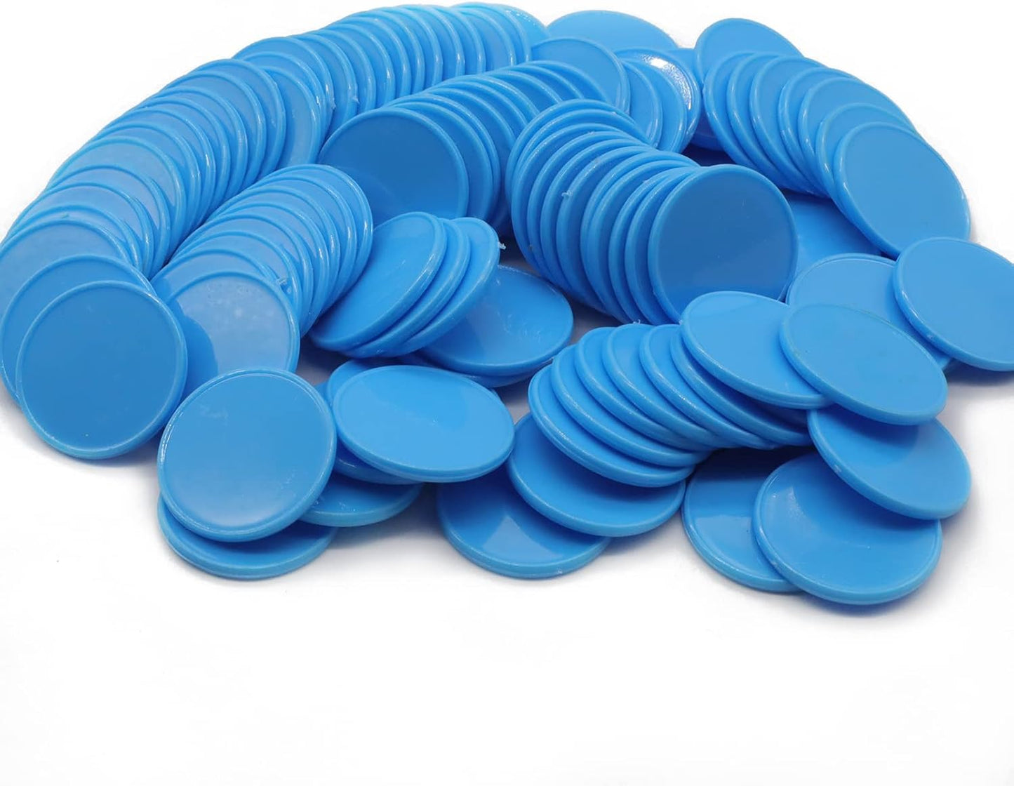 Set of 100 Opaque Plastic Learning Counters Mini Poker Chips Game Tokens with Storage Box (Deepsky Blue, 1 Inch)