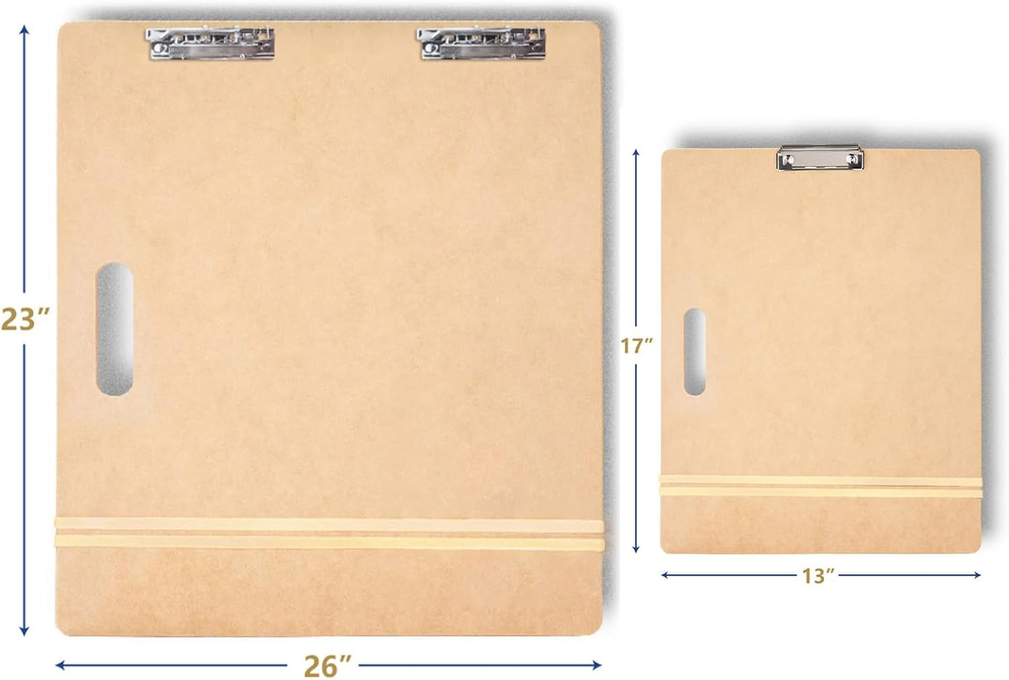 Falling in Art 13X17 & 23X26 Sketch Board Set, Drawing Tote Board for Artists with Sturdy Clip and Rubber Bands, Portable Art Clipboard for Classroom and Studio Drawing