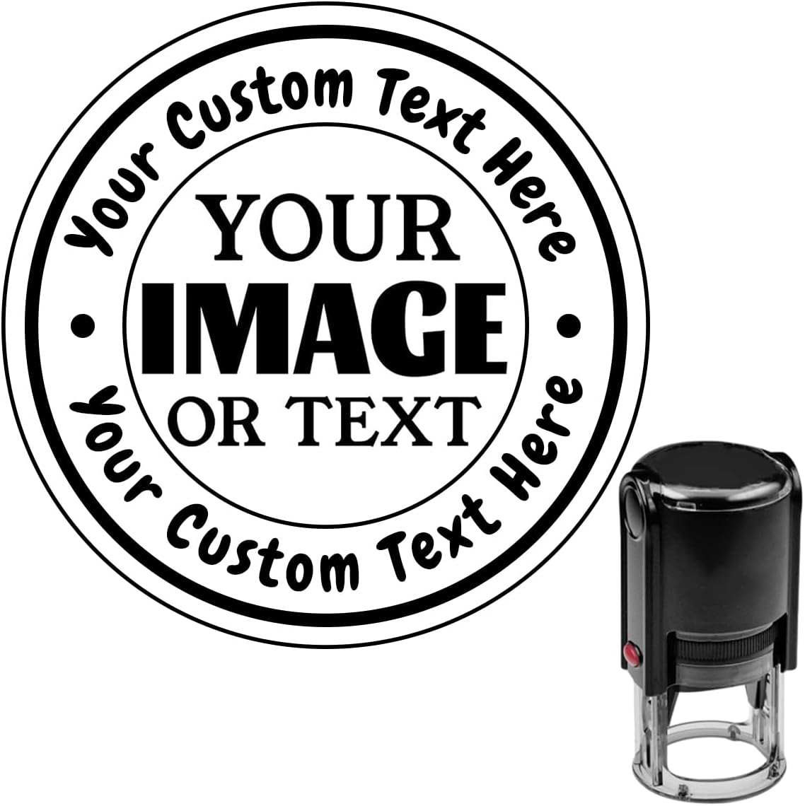 Custom Logo Stamp Personalized Business Logo Stamp Customized Self Inking Stamper Customizable Image Text Rubber Stamp for Local Business Round 4 Sizes 5 Ink Colors Options Available