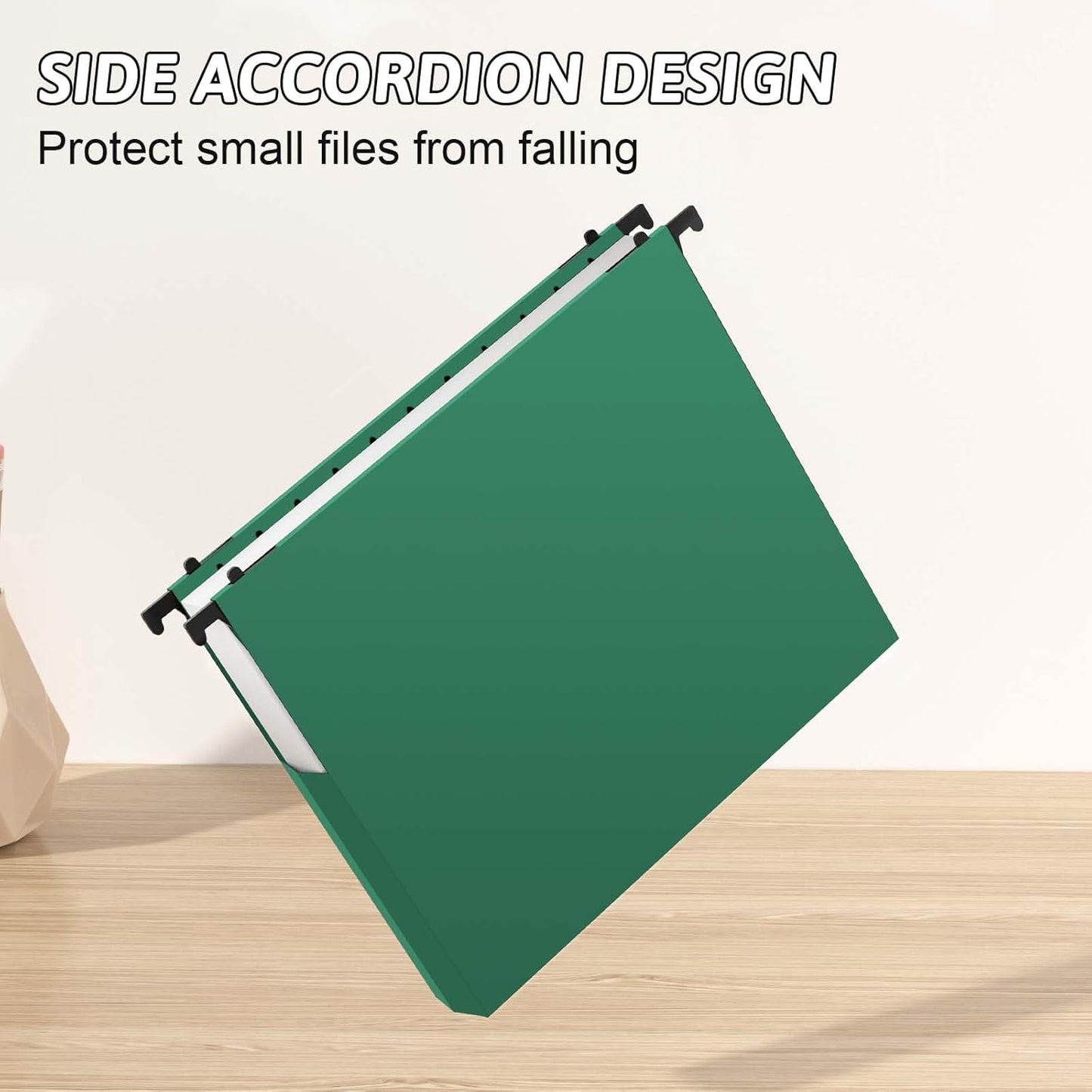 Plastic Hanging File Folders Expandable,12 Pack Heavy Duty Hanging File Folder Letter Size,2 Inch Expansion Extra Capacity Folders,Adjustable Tabs,Green Hanging Folder Designed for Bulky Files