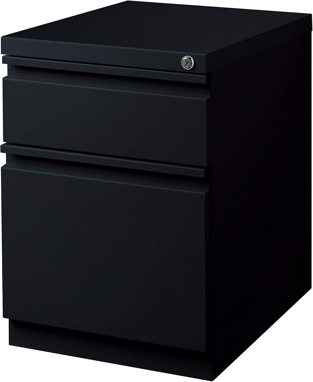 20 Inch Deep Metal 2 Drawer Box-File with Full Pull, for Home and Office, Holds Letter Width Hanging Folders Mobile Pedestal, Black