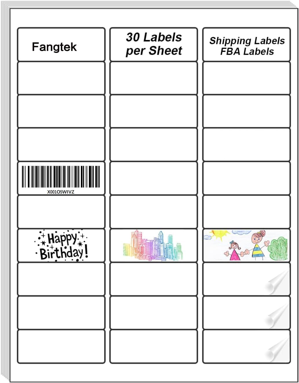 [25 Sheet, 750Labels] Address Labels 750 Sticker Paper for Laser/Ink Jet Printer mailing Labels 8.5"×11" White 30 per Sheet 1" x 2-5/8"