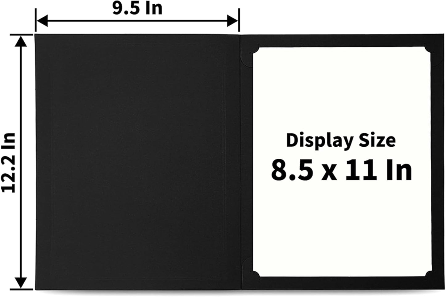 SUNEE Certificate Holders, 50 Packs Black Diploma Holders, Certificate Covers with Gold Foil Border for Letter Size 8.5 x 11 Certificate Paper, Cardstock, Award, Graduation, Documents