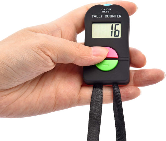 Electronic Tally Counter/Handheld Number Clicker with Lanyard, 4-Digital,Disc Golf/Baseball Pitch/Bus Driver/Fish/Crochet Row Count (1 Pack)