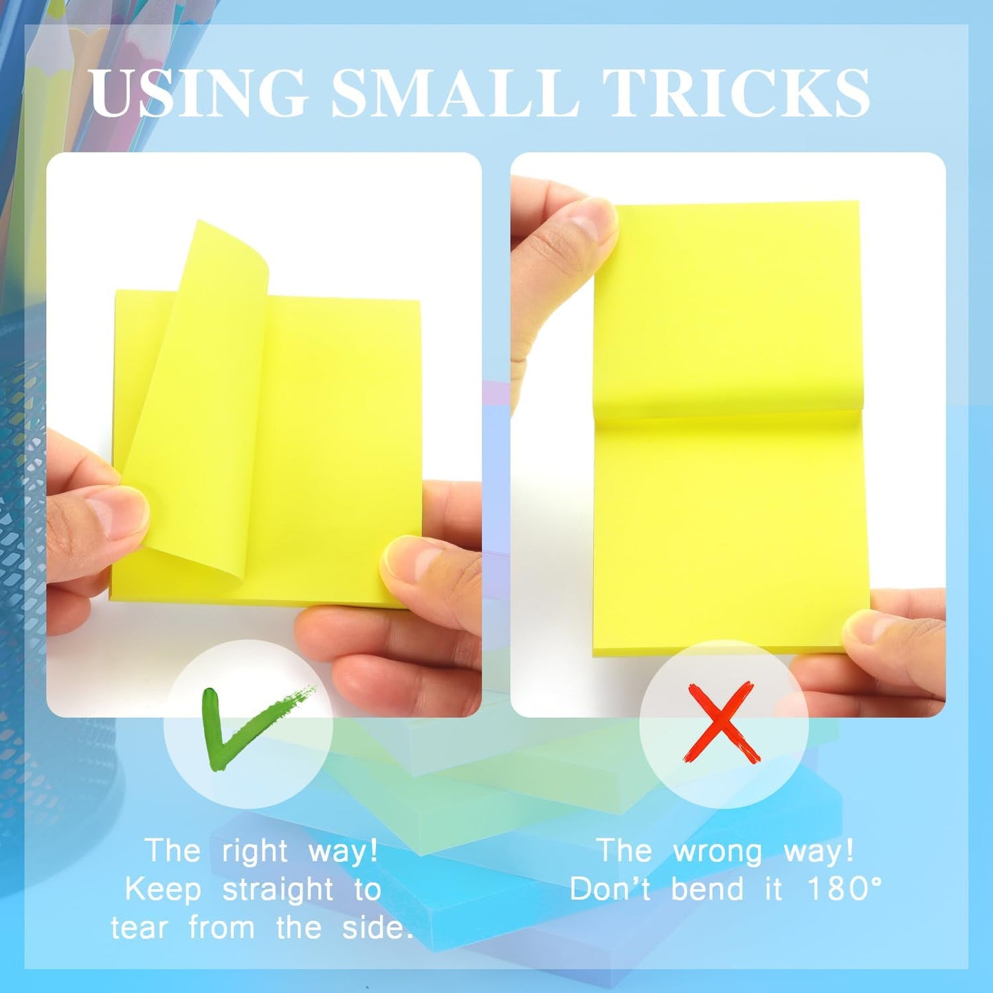Early Buy 16 Pads Sticky Notes 8 Bright Color Self-Stick Notes 3 in x 3 in, 60 Sheets/Pad