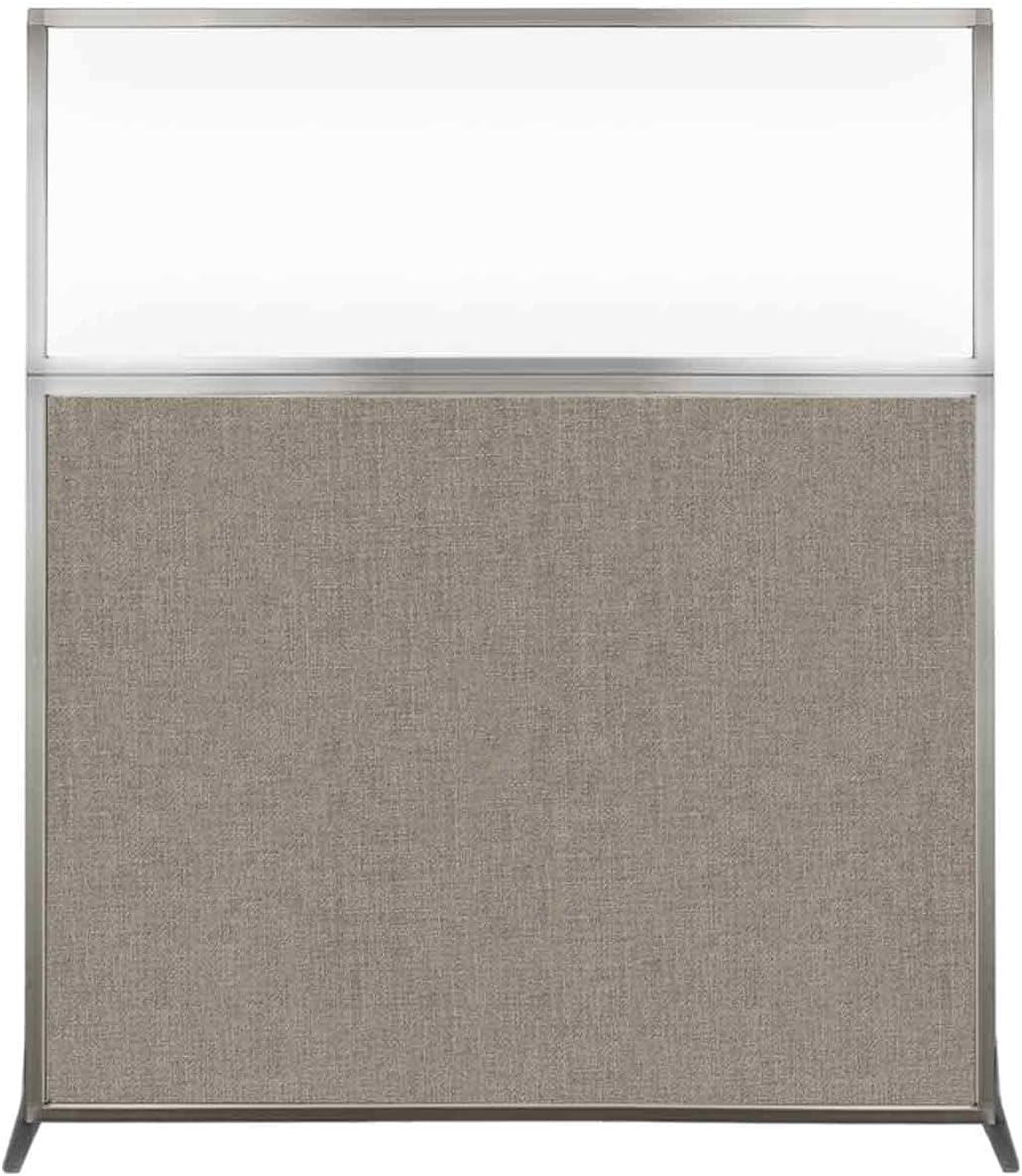 Versare Hush Screen Portable Room Divider | Workstation Wall Divider | Freestanding Privacy Hush Panels | Clear Windows | Fabric Office Divider Screen | Great for Room Separation