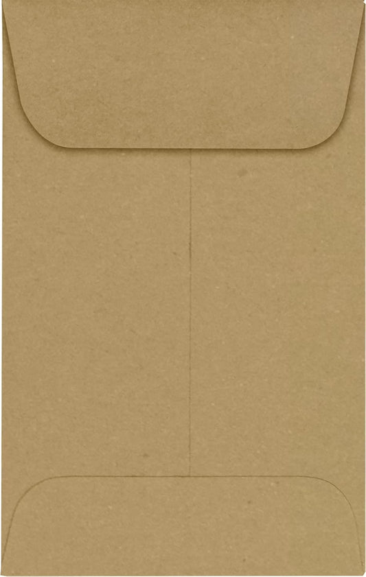LUXPaper #1 Coin Envelopes | 2 1/4" x 3 1/2" | Grocery Bag Brown | 70lb. Text | 1,000 Qty