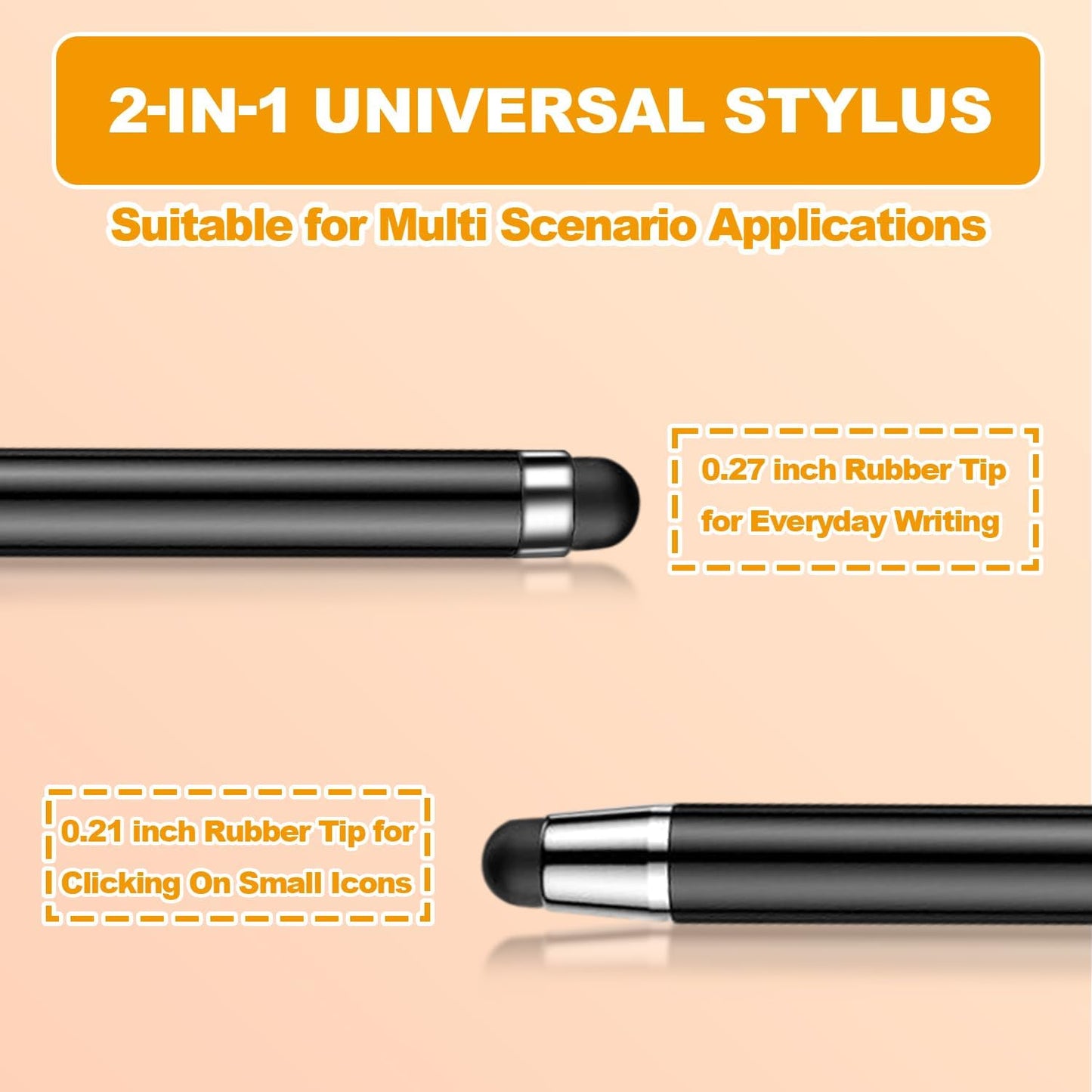 Stylus (10 Pcs), 2-in-1 Stylus Pen for Touchscreen, High Precision and Sensitivity, Suitable for iPad/iPhone/Samsung/Android Smartphone and Tablets, Compatible with All Touchscreen