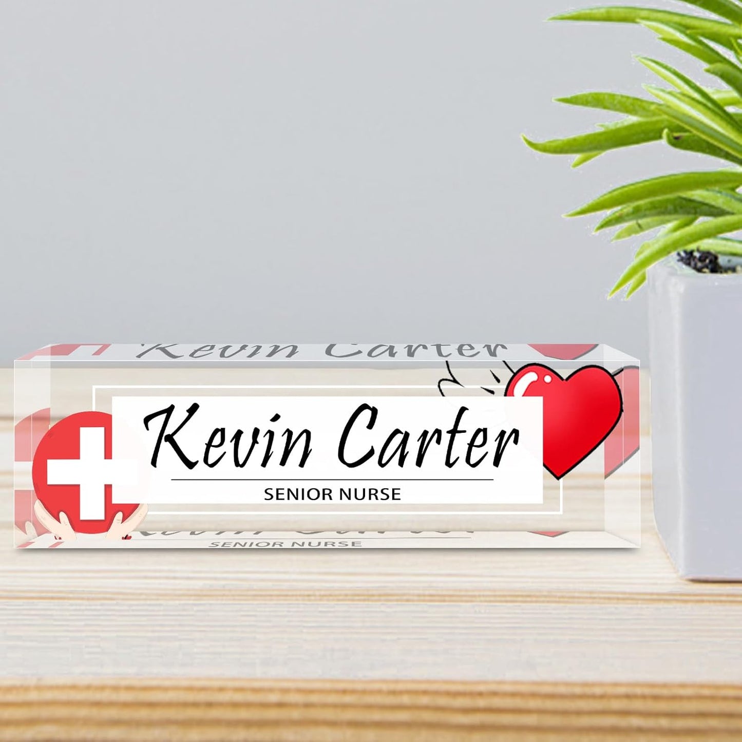 Name Plate for Desk Personalized, Acrylic Desk Decorations, Employee Appreciation Gifts, Custom Office Gifts for Coworkers, Boss, Teacher, Nurse (Nurse)