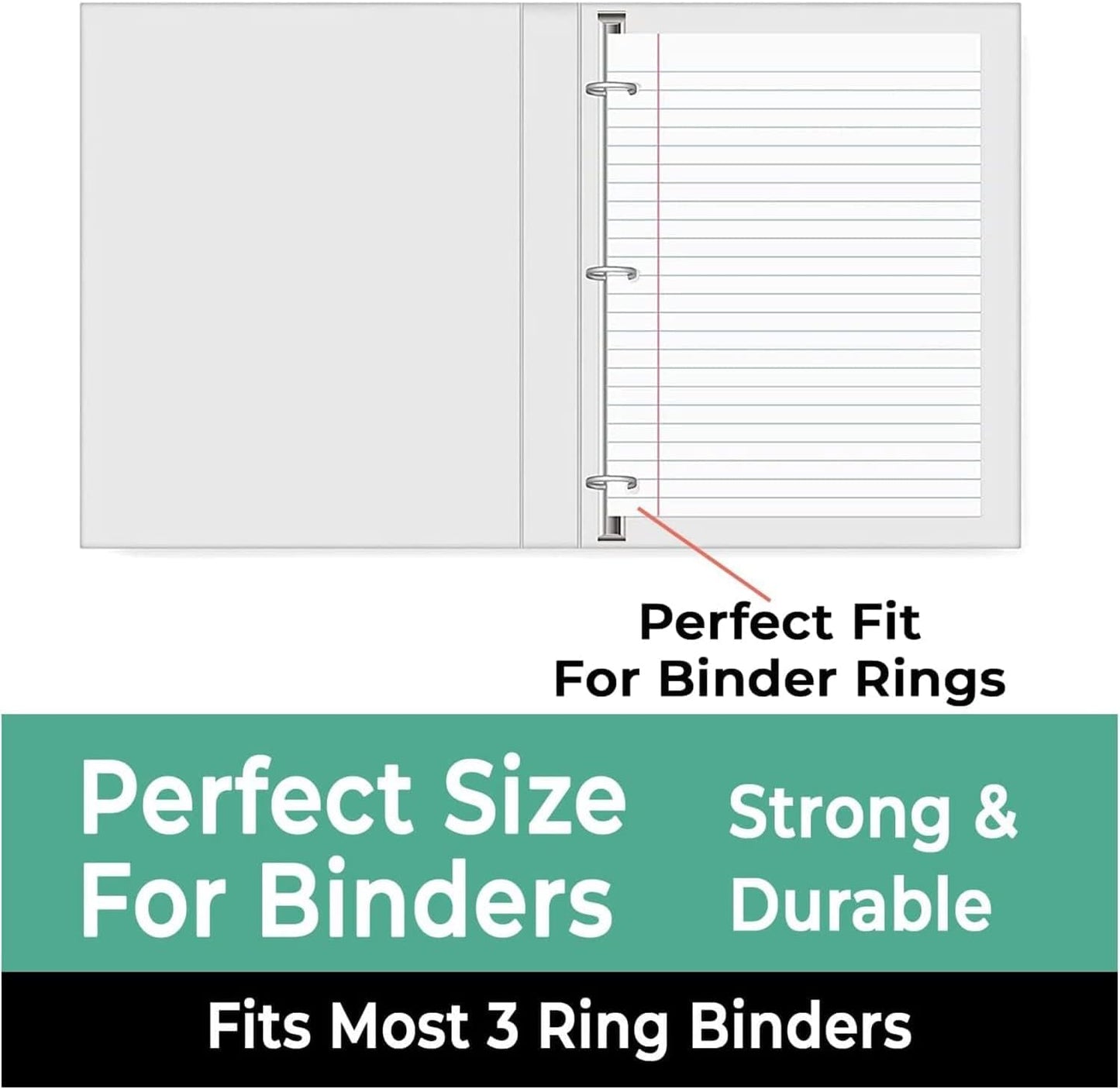 Loose Leaf Paper Bulk, 3600 Sheets, 24 Pack, College Ruled Sheets, 8 x 10.5", 150 Sheets/Pack, 3 Hole Punch, Bulk Notebook Paper, Filler Sheets, Fits Standard Binders, Fights Ink Bleed, White