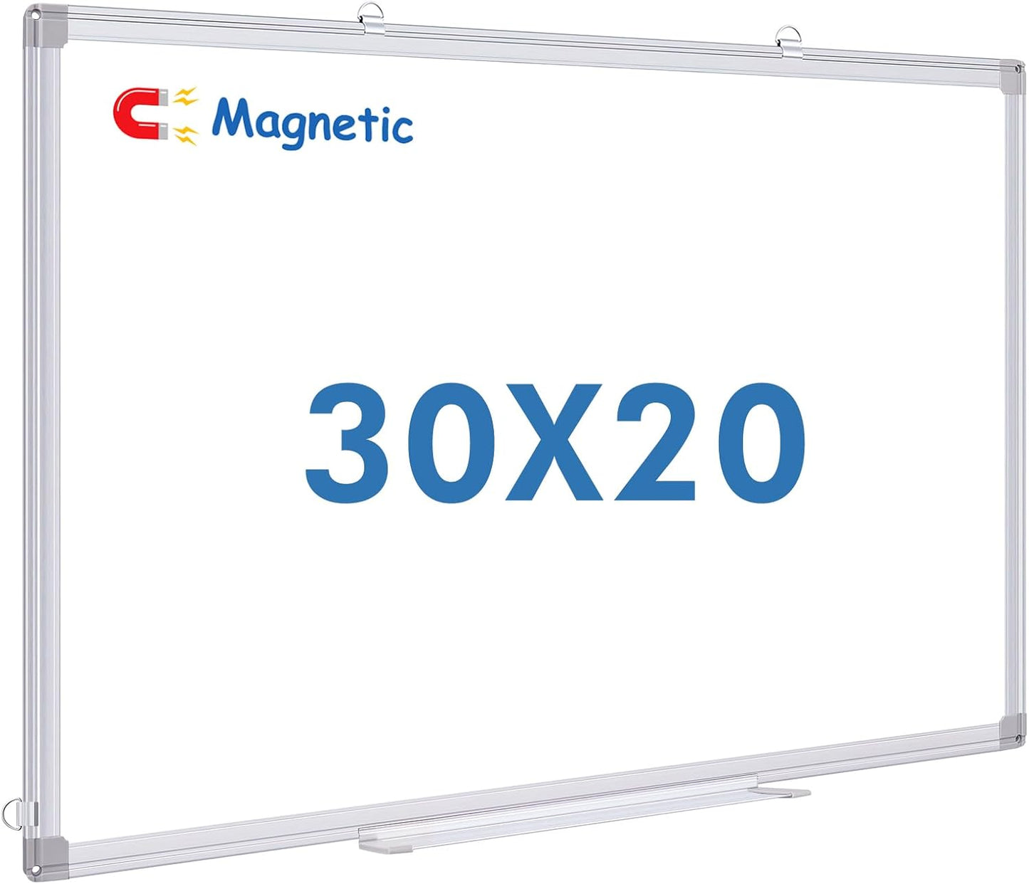 Double Sided White Board Dry Erase, 30 x 20 inch Magnetic Dry Erase Board Whiteboard for Wall, Aluminum Frame Wall-Mounted or Hanging Whiteboard Marker Board Writing Board