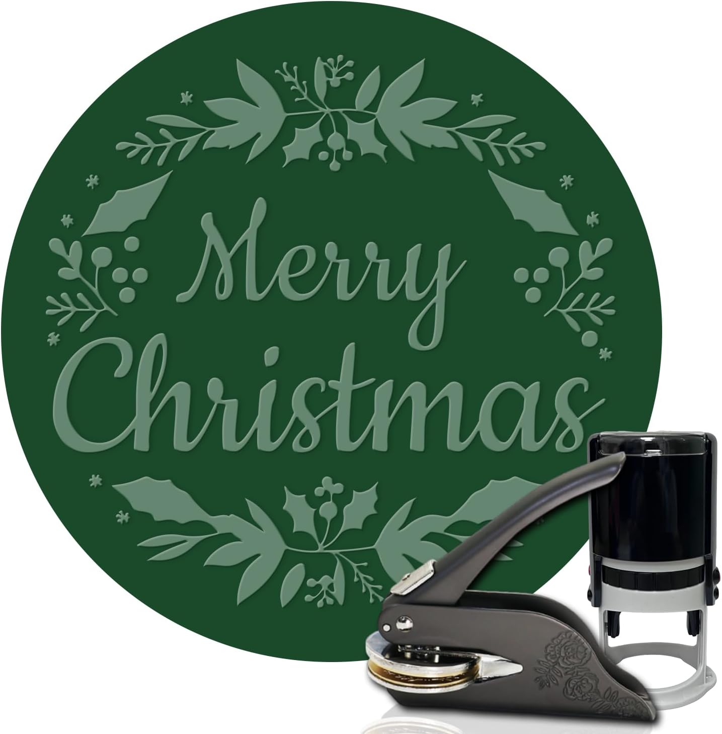 HDSD Custom Christmas Book Embosser, Personalized Book Embosser with Your Message, for Envelopes, Wedding Invitation, Christmas Gifts and More