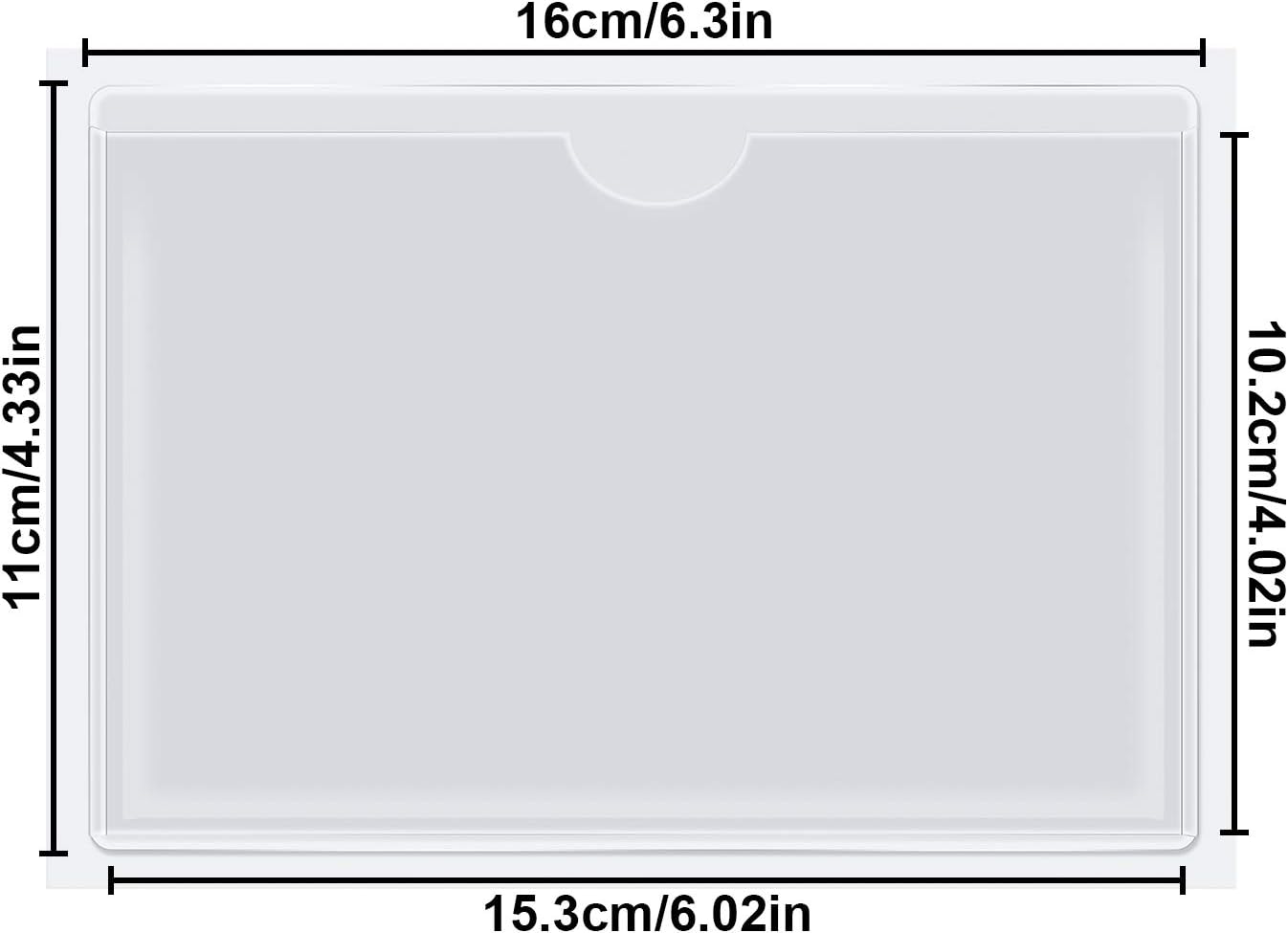 Chinco 30 Pcs Self Adhesive Pockets, Bin Labels for Storage Bins, Clear Pocket Label Sleeves, Plastic Index Card Holder with Top Open for Organizing Bins Box Drawer(6.3 x 4.3 Inches)