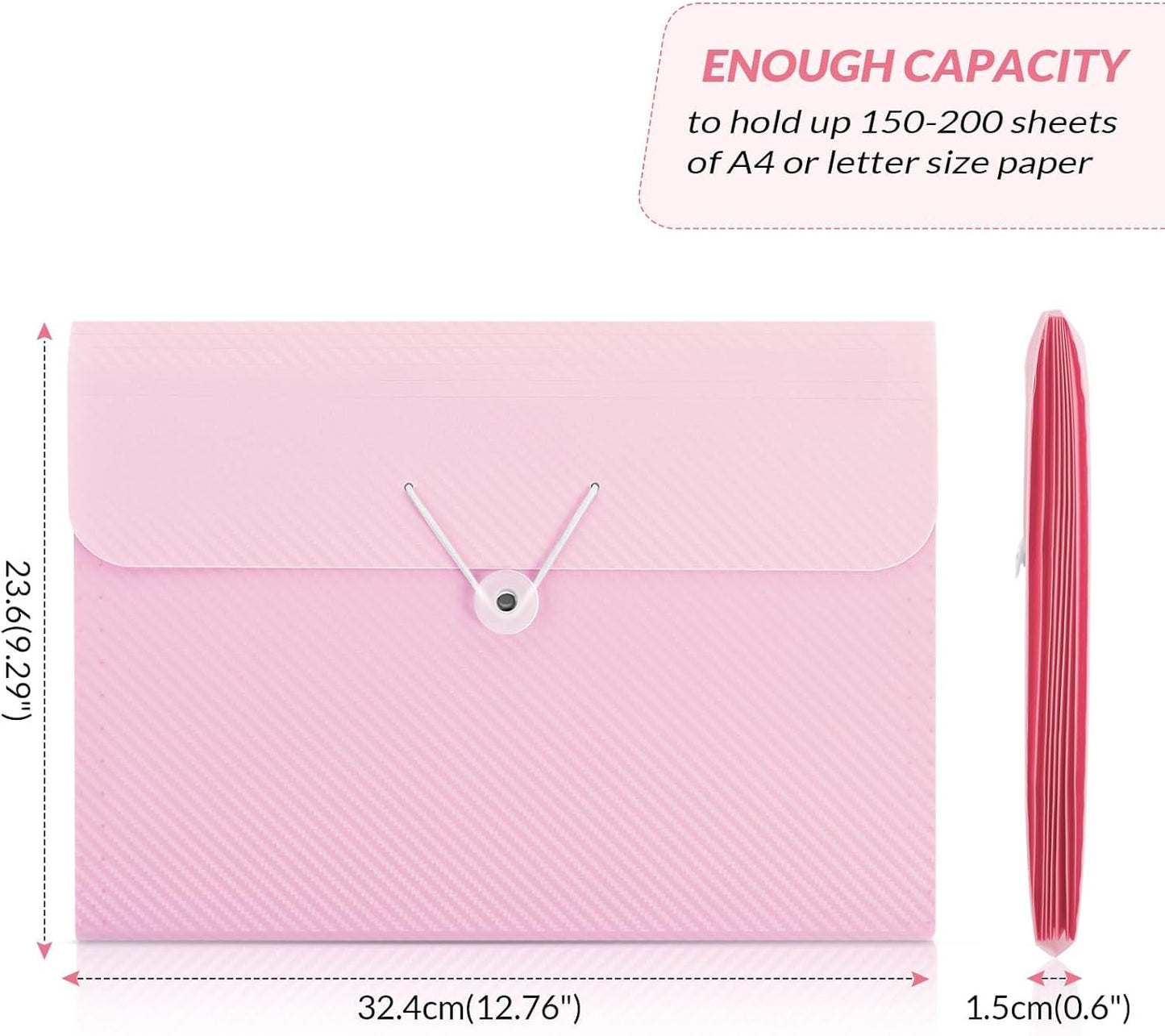 SKYDUE Pink School Office Supplies, Accordion File Organizer - 7 Pocket Letter Size Expanding Folder for School & Office - Portable Document Organizer