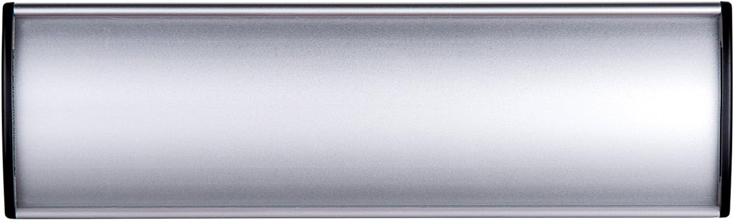 Set of 5 - Nameplate Holder for Wall Mount, 2.36'' x 10'' Curved Office Business Door Sign Holder-Silver