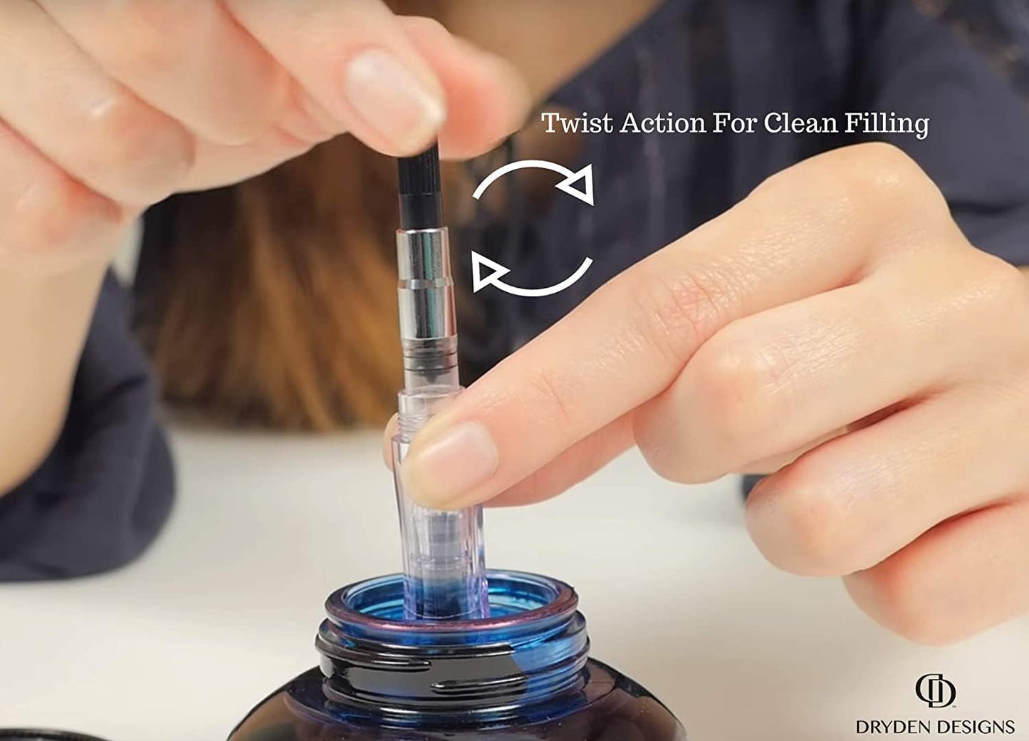 Dryden Designs Ink Cartridges for Fountain Pen | Set of 24 (12 Black & 12 Blue) - Short International Standard Size - Disposable and Generic Ink Refill Cartridges - Perfect for Calligraphy