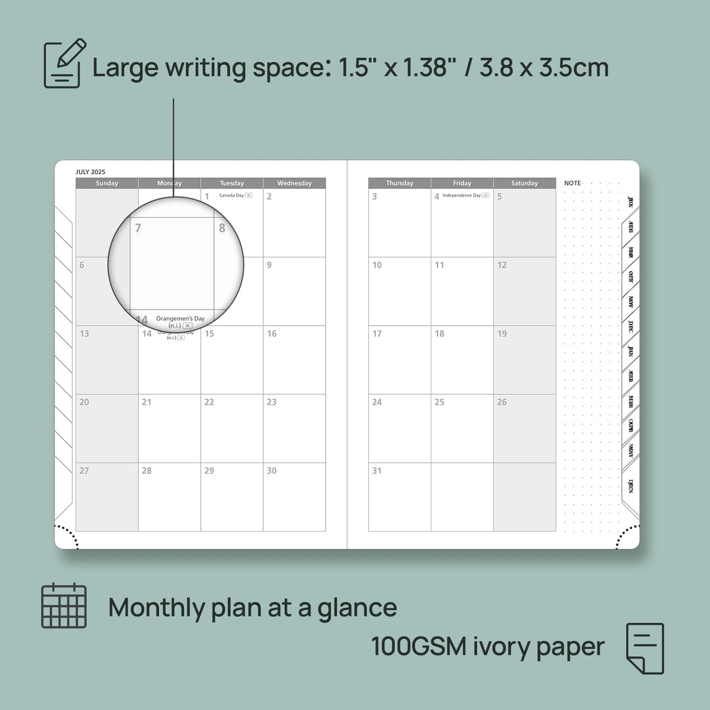 POPRUN Planner 2025-2026, (Medium 6.5'' x 8.5'' Hard Cover) Academic Calendar (July 25-June 26) Daily Weekly and Monthly Appointment Book with Hourly Time Slots, Monthly Tabs, 100 GSM - Light Pink