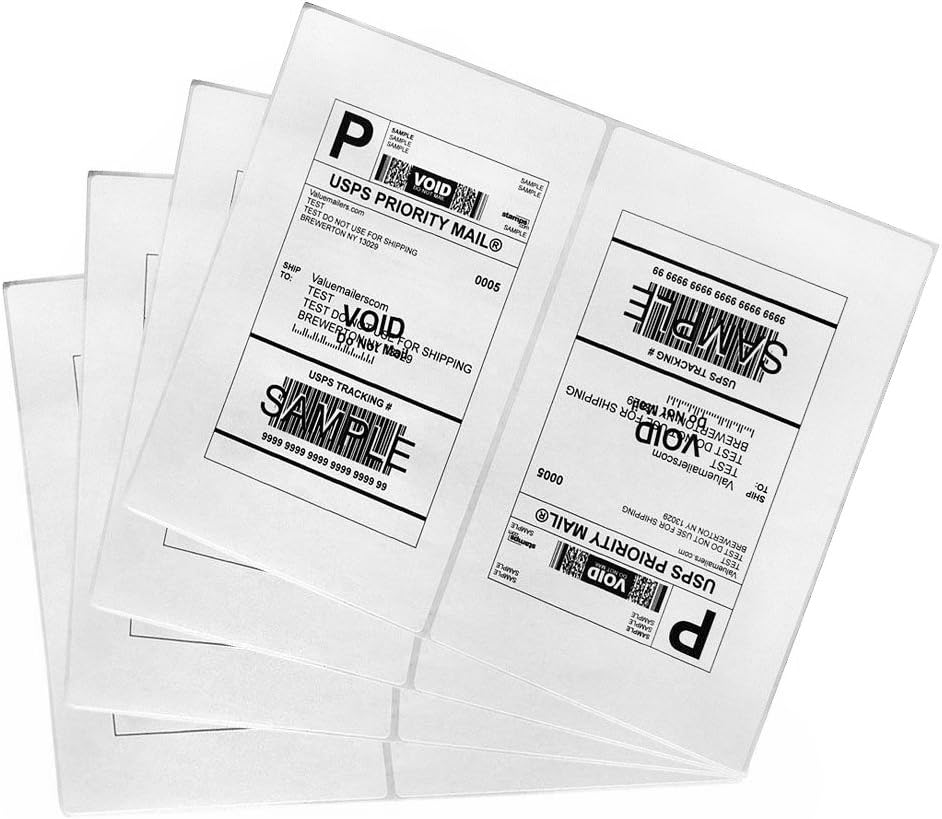 Shipping Labels with Rounded Corner, 8.27 x 5.32 Inches Half Sheet Self Adhesive Shipping Address Labels for Laser and Inkjet Printer, 200 Labels