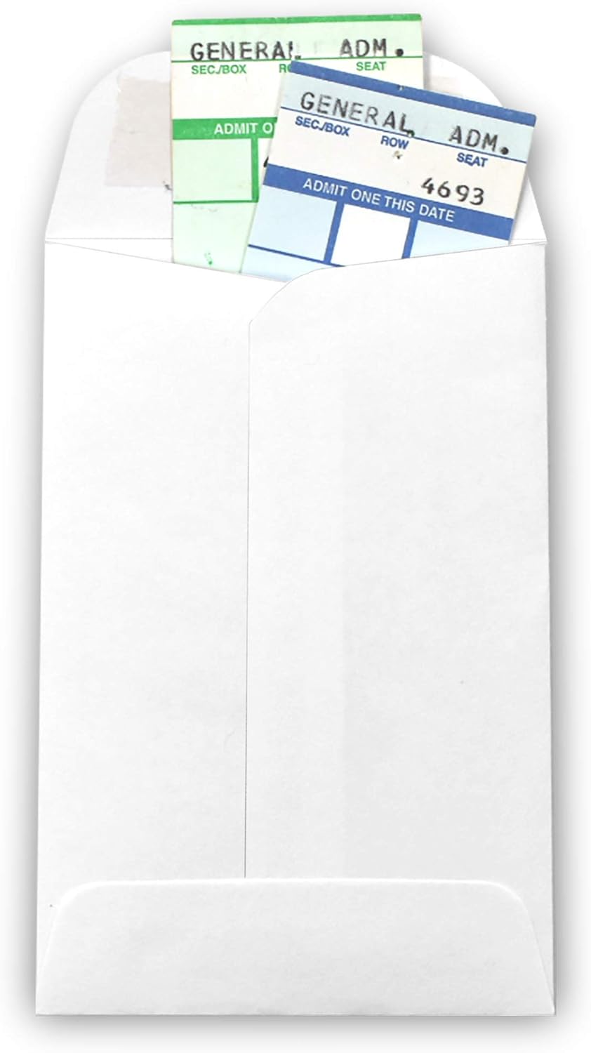 500 Guardian #4 Paper Coin Envelopes - Blank Small Envelopes for Coins, Receipts, Stamps, Small Parts Storage, & More – 3" x 4-1/2" Cash Envelopes – Gummed Flap Gift Card Holder Envelopes