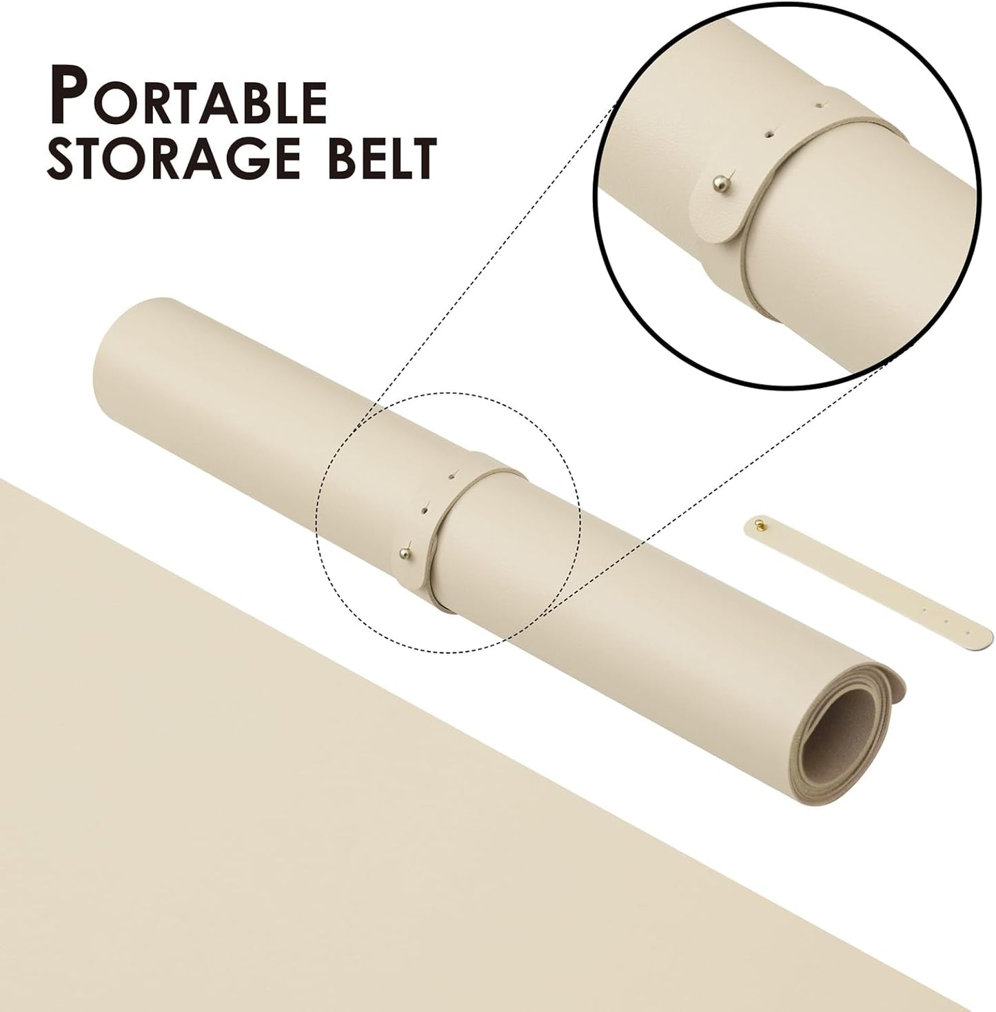 Large Desk Mat - 47.2"x 17" Non-Slip PU Desk Pad for Office and Home - Ideal for Large Mouse Pad and Desk Mats on Top of Desks(Beige)