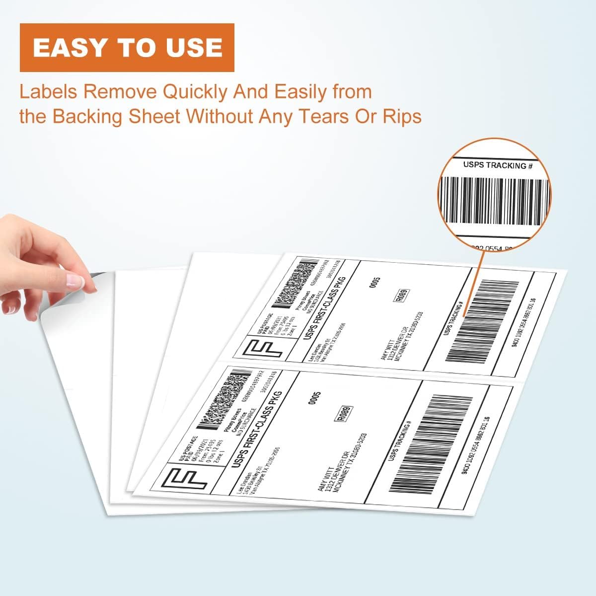 2000 Half Sheet Self Adhesive Shipping Labels for Laser Inkjet Pinters, 8.5 x 5.5 inches (1000 Sheets, 2000 Labels)