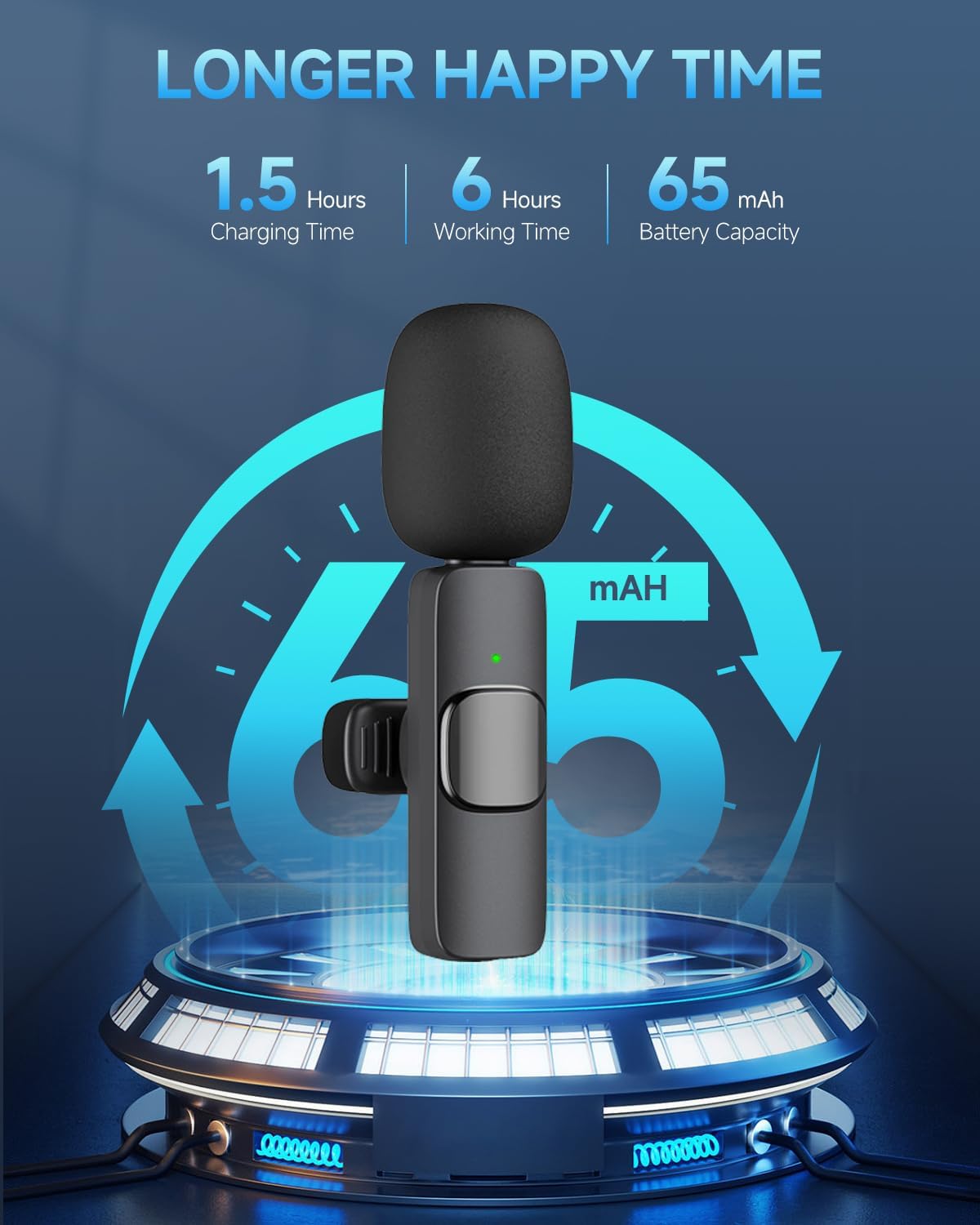 Professional Wireless Mini Microphone for iPhone, iPad, Android Phone, Cordless Omnidirectional Lavalier Lapel Mic, Plug-Play Microphone for Interview Video Podcast Vlog YouTube