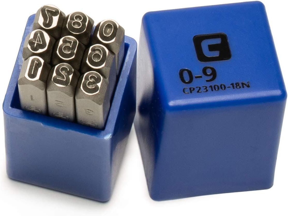 Capri Tools Professional 1/8 in. Number Stamp Set, 9-Piece