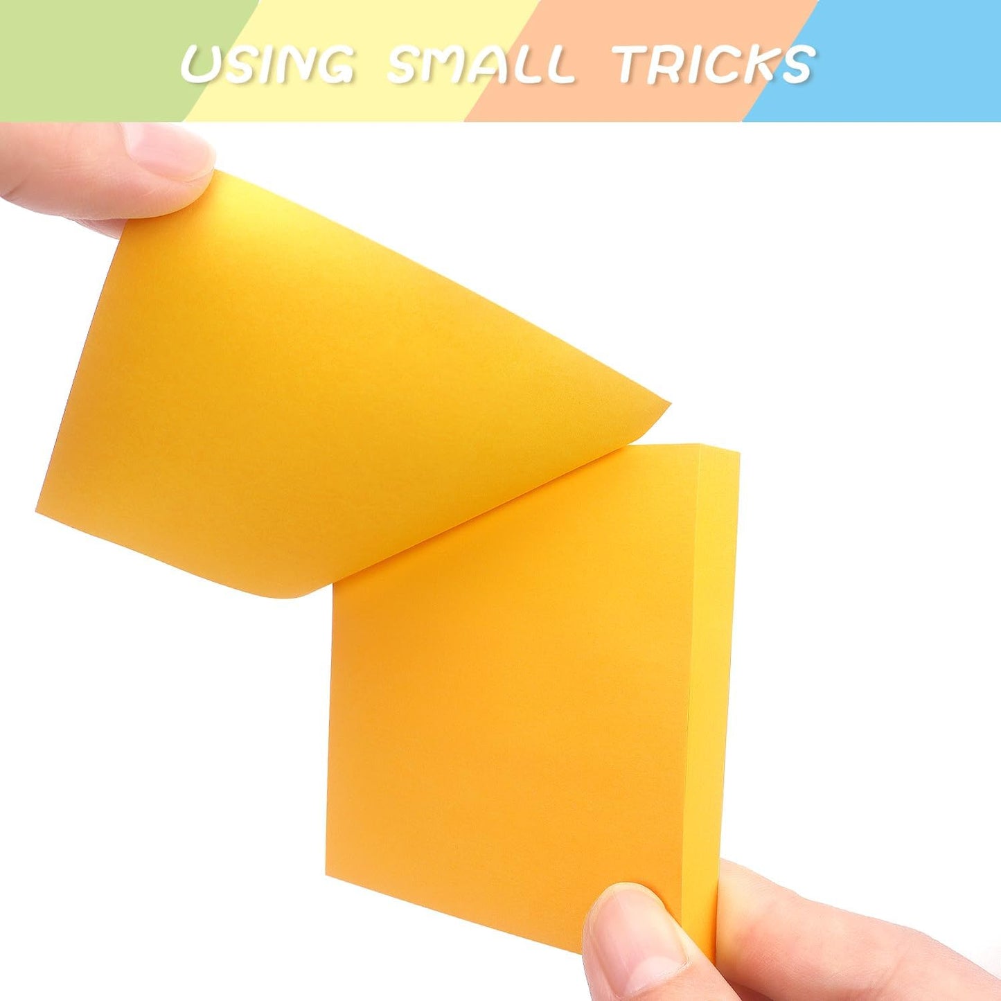 Sticky Notes 3x3 Self-Stick Notes Pads with 6 Bright Colors, Easy to Post for Office, School, Home, 6 Pads/Pack, 100 Sheets/Pad (Orange)