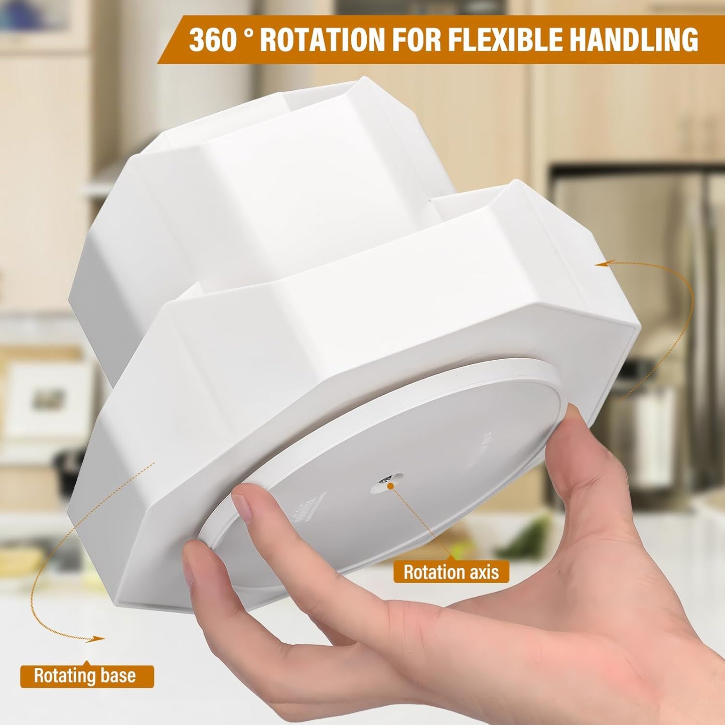 360 Degree Rotation Pen Holder,9 Slots Pencil Holder for Desk,Desk Organizer,Desk Accessories & Workspace Organizers,Apply Office, School, Home（White