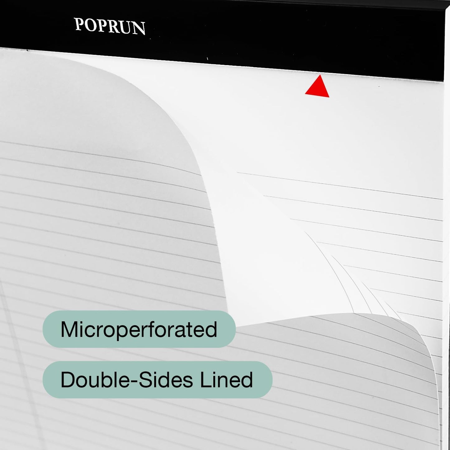 POPRUN Small White Legal Pads 5 x 8 Narrow Ruled, 100GSM Writing Paper Pad, Bulk Lined Notepad Notebooks for Work School, Classroom Office Supplies, 6 Pack