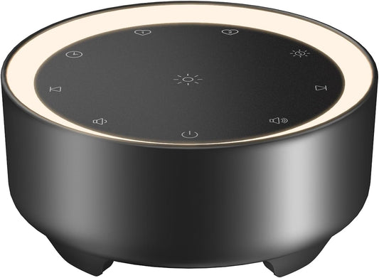 Kipcush Sound Machine & Night Light for Adults, Baby, Kids. White Noise Machine with 20 Soothing Sleep Sounds. Small Size & Portable Design for Bedroom (Black, Small)