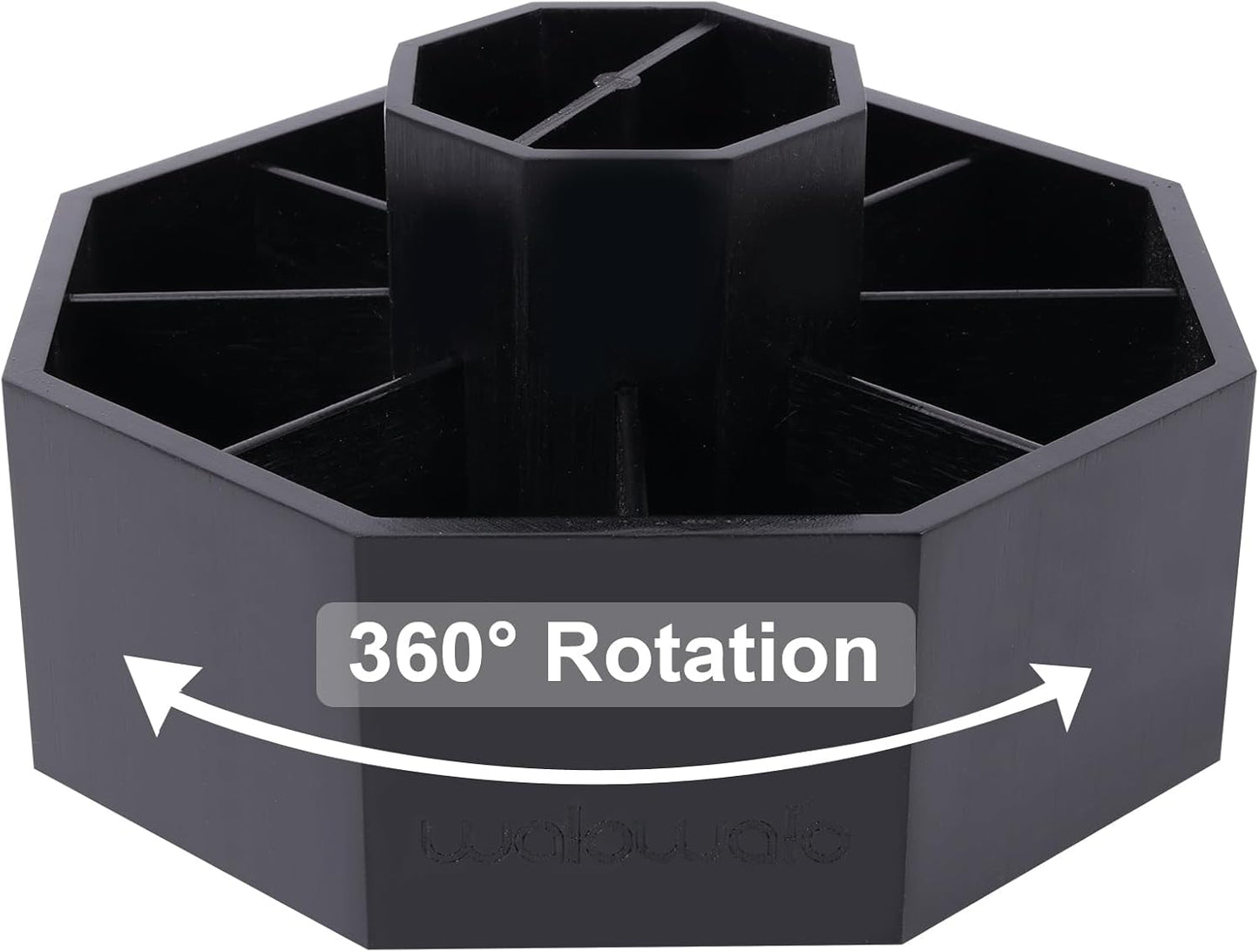 walowalo Bamboo Rotating Art Supply Organizer Holds 800+ Pencils Spinning Crayon Marker Pen Holder for Desk Brush Storage for Office School Classroom Organization Stationary Black (Larger Version)