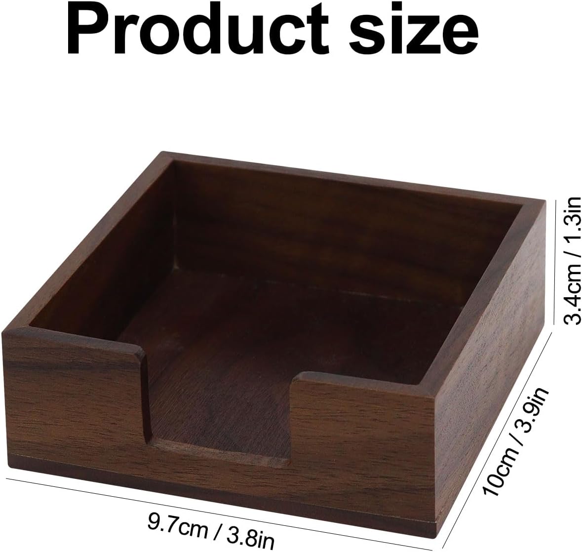 MultiBey Wooden Walnut Sticky Note Pad Holder for Desk, Memo Holder Paper Dispenser, Desktop Accessories Organizer for Office School Home