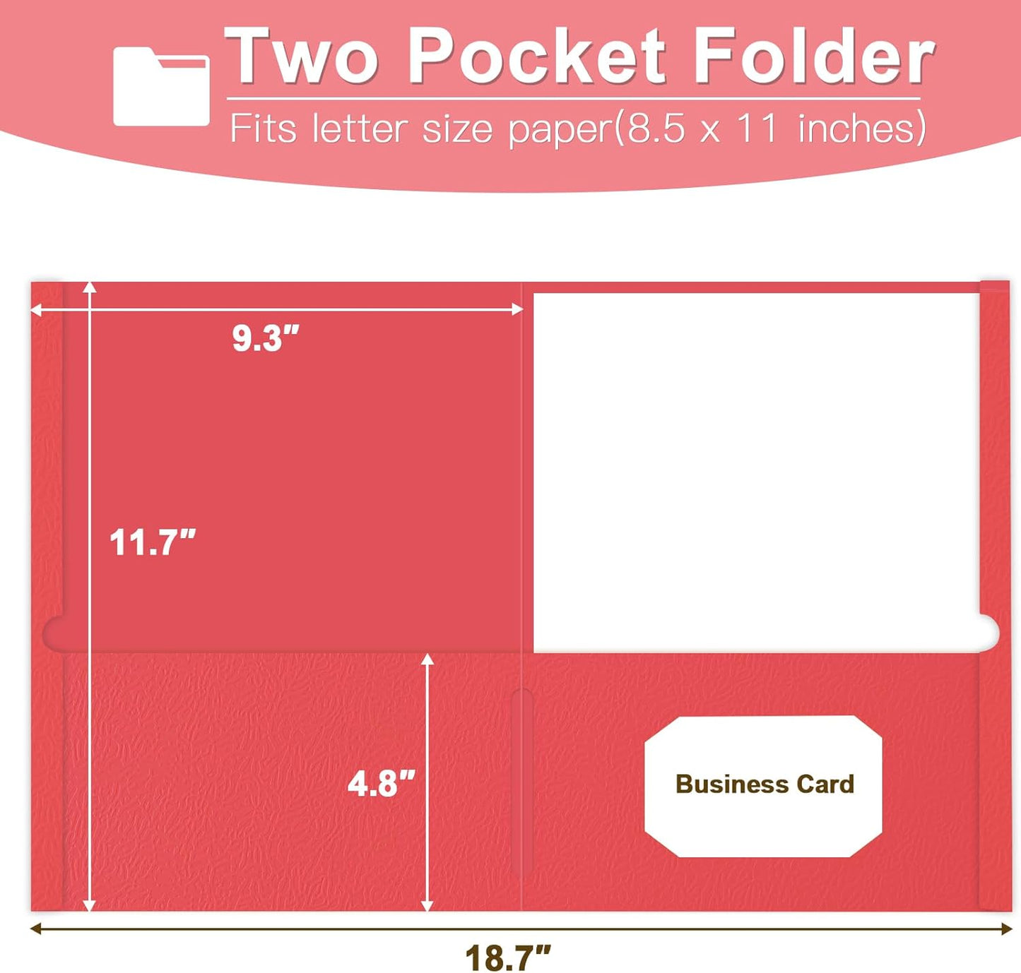 Folders with Pockets, LAYZZ 30 Pack Paper Pocket Folders, 2 Pocket Folders Fits Letter Size Paper, for School Office and Home (Red)