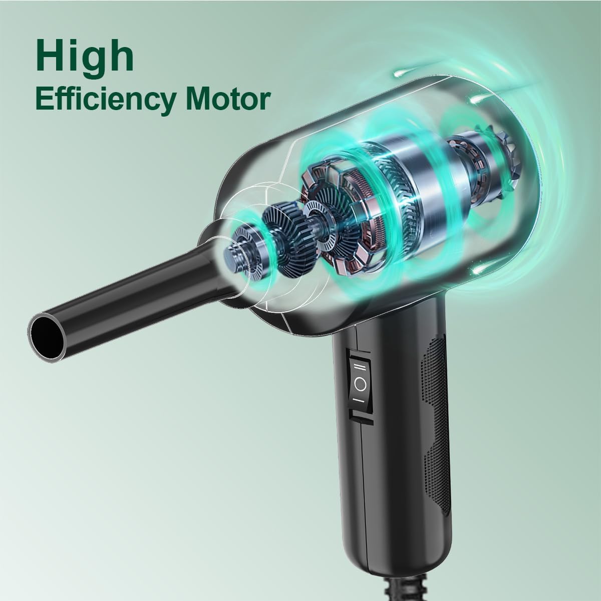 Air Duster - Electric Air Blower - 5.74oz High Power Cleaning for Computer - PC - 2 Gear Compressed Air