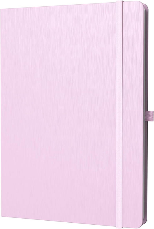 A4 Lined Journal Notebook, 8mm Ruled Notepad, Journaling for Writing, Work, School, Travel and Note Taking, Hardcover 160 Pages (80 Sheets) 8.27 x 11.6 inches (Pink)