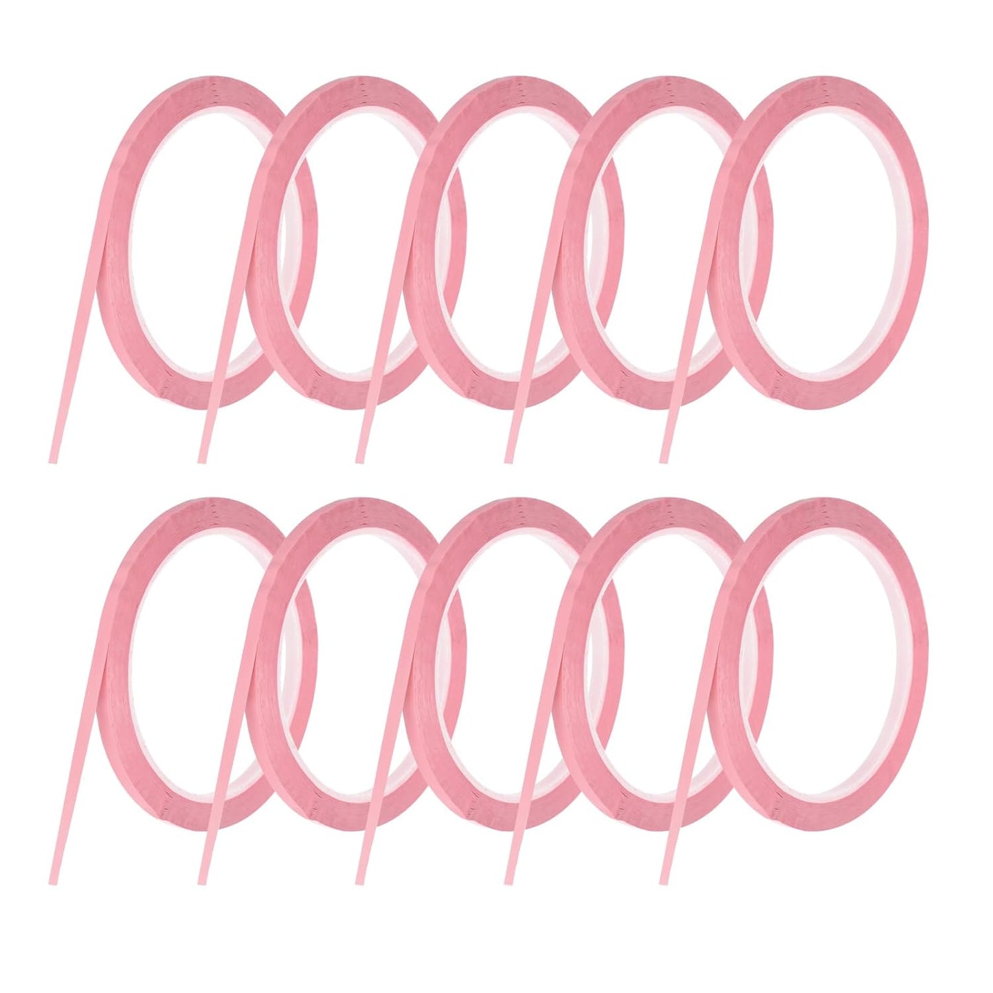 MECCANIXITY 10 Rolls Whiteboard Tape Graphic Chart Tape 5mm 54.7 Yard Art Tape Thin Self-Adhesive Pinstripe Tape Masking Tape for Gift Wrapping Craft Supplies, Pink