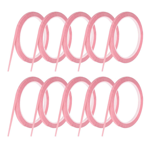MECCANIXITY 10 Rolls Whiteboard Tape Graphic Chart Tape 5mm 54.7 Yard Art Tape Thin Self-Adhesive Pinstripe Tape Masking Tape for Gift Wrapping Craft Supplies, Pink