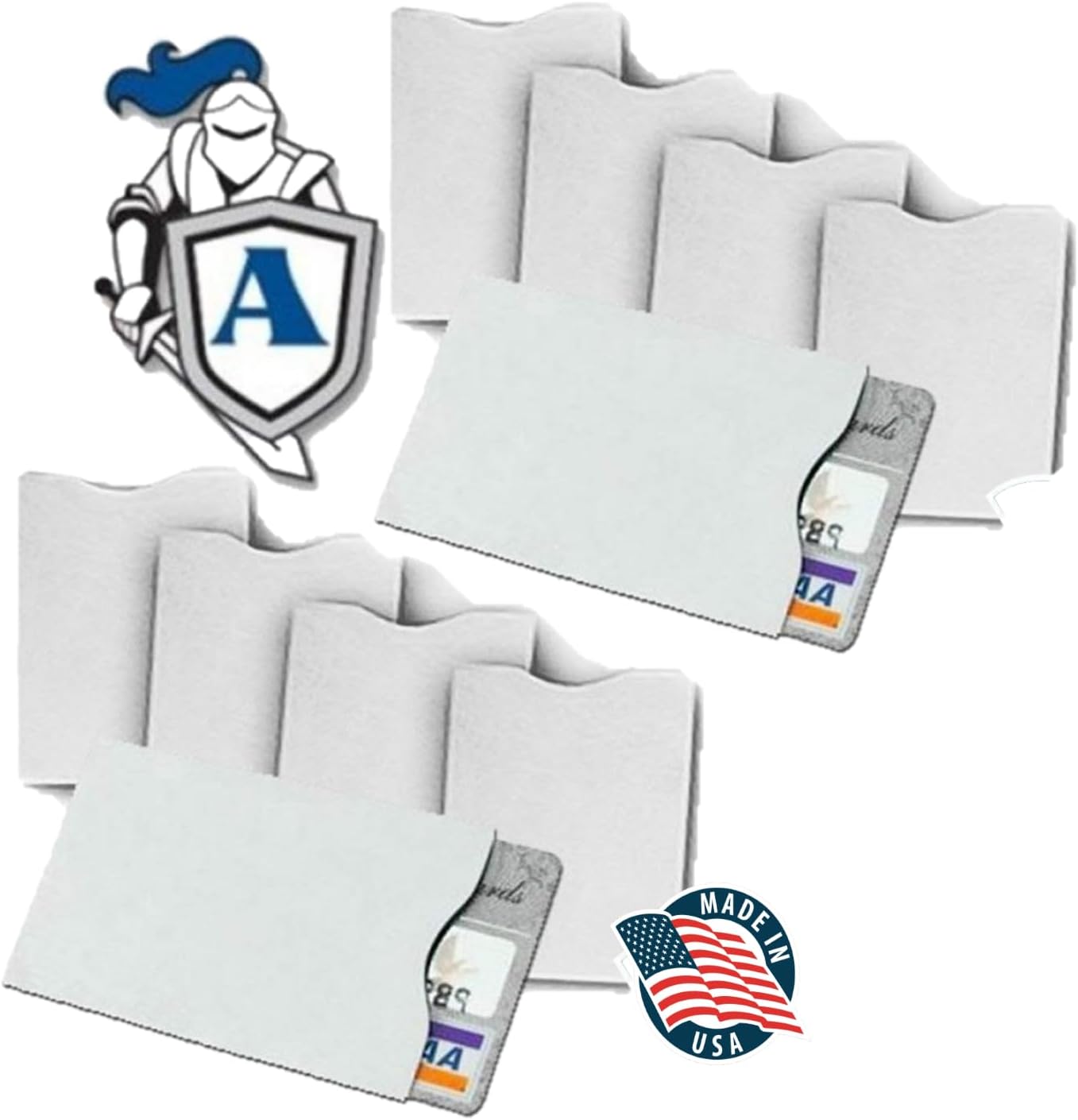 Semper Paratus Gear TYVEK Credit Card Sleeves Protectors 100% MADE IN USA - For Travel wallet or purse. RFID Blocking 13.56 Blank White SPG-TYVEK-RFID-CCP Semper Paratus