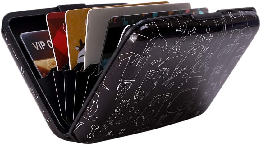 ELFISH Mini RFID Aluminum Wallet Credit Cards Holder Business Card Case Metal ID Case for Men Women (Animal)