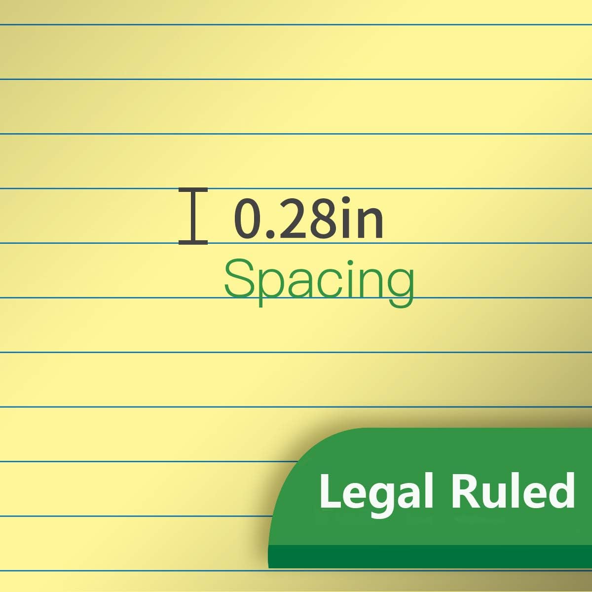 KAISA Yellow Legal Pads 12Pads Writing Pads Recycled Paper 5"x8" Norrow Ruled Lined Paper Small Legal pad Perforated 50 sheets/pad Notepads Writing Tablet Canary For Office Supplies (Canary 12pads)